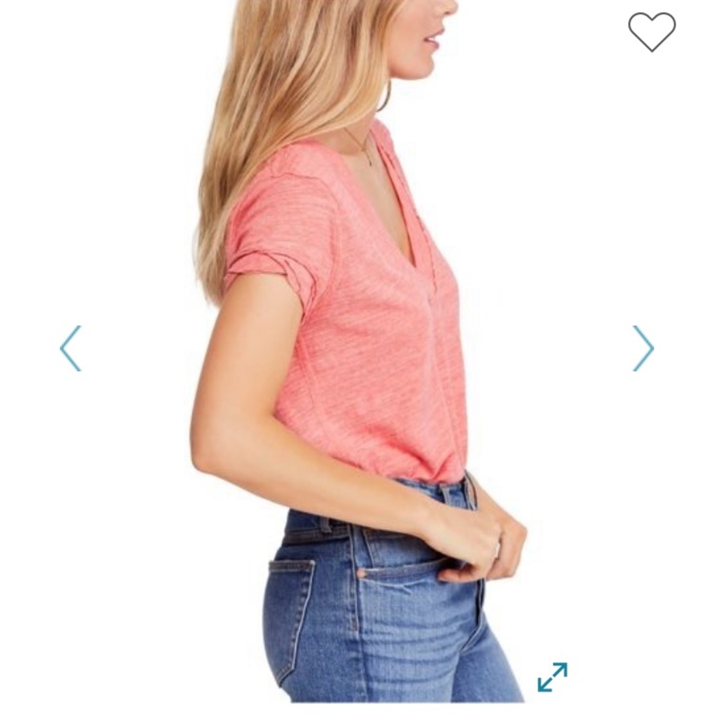 NWT Free People we the free coral blouse size XS